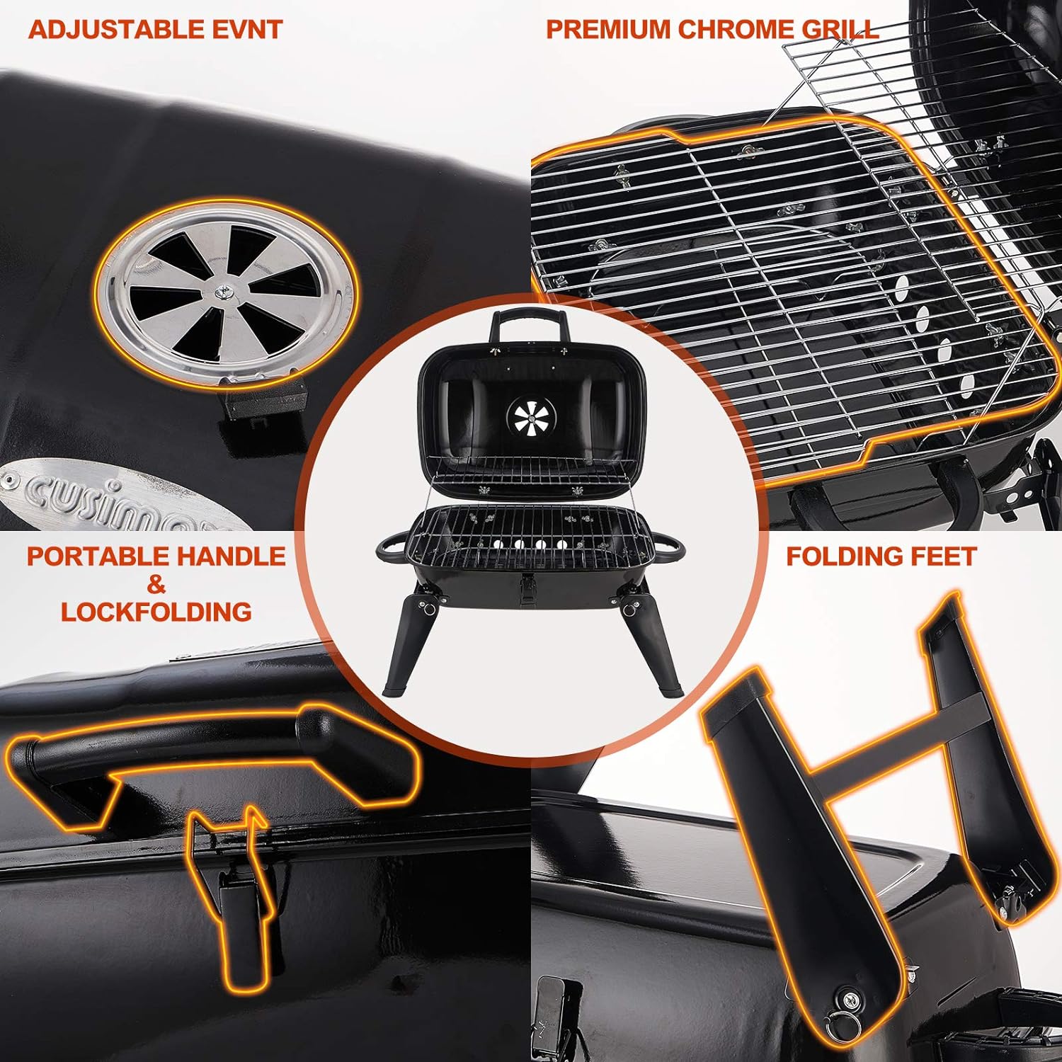 Foldable Tabletop BBQ Grill, Portable Small Charcoal Grill, Mini Tabletop Smoker Camping Cooker, Stainless Steel Portable Collapsible Barbecue Shelf Foldable Tabletop BBQ Grill, Portable Small Charcoal Grill, Mini Tabletop Smoker Camping Cooker, Stainless Steel Portable Collapsible Barbecue Shelf